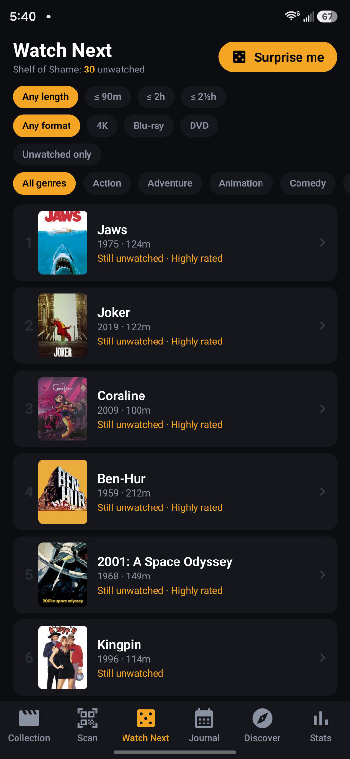 Watch Next recommendations